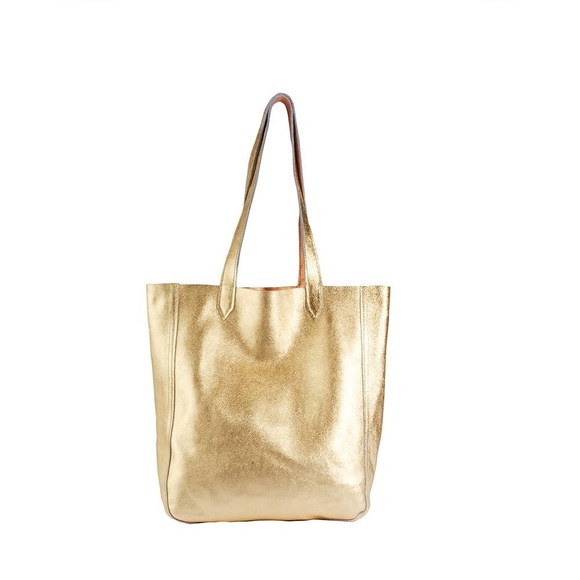 Gold/Copper Reversible Leather Tote - Picture 1 of 3
